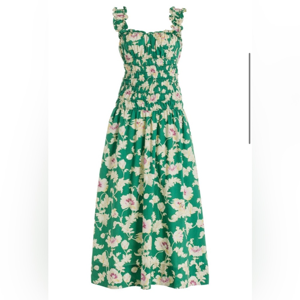 Posse
Lorelei Smocked Floral Cotton Midi Dress